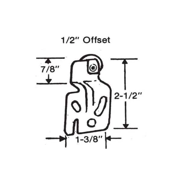 Barton Kramer 1/2 in. Mill Steel Offset Closet Door Hanger (2-Pack) 4 Barton Kramer 1/2 in. Mill Steel Offset Closet Door Hanger (2-Pack) - Image 2