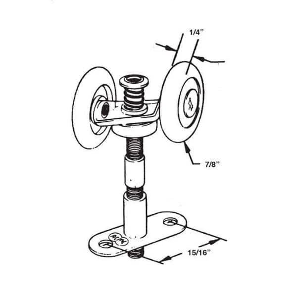 Barton Kramer 7/8 in. Bi-Fold Door Three Wheel Roller 4 Barton Kramer 7/8 in. Bi-Fold Door Three Wheel Roller - Image 2