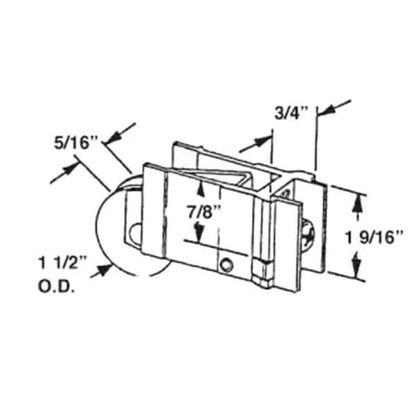 Barton Kramer 1-1/2 in. Steel Wheel Lawson Patio Door Roller Assembly 4 Barton Kramer 1-1/2 in. Steel Wheel Lawson Patio Door Roller Assembly - Image 2