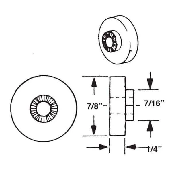 Barton Kramer 7/8 in. Nylon Flat Shower Door Wheel (2-Pack) 4 Barton Kramer 7/8 in. Nylon Flat Shower Door Wheel (2-Pack) - Image 2