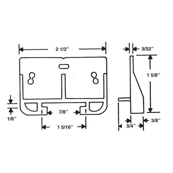 Barton Kramer 1-5/16 in. White Plastic Drawer Track Guide (2-Pack) 4 Barton Kramer 1-5/16 in. White Plastic Drawer Track Guide (2-Pack) - Image 2