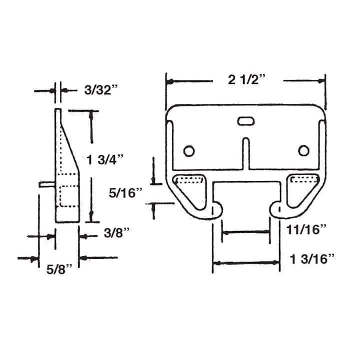 Barton Kramer 1.6 in. White Plastic Drawer Track Guide (2-Pack) 4 Barton Kramer 1.6 in. White Plastic Drawer Track Guide (2-Pack) - Image 2