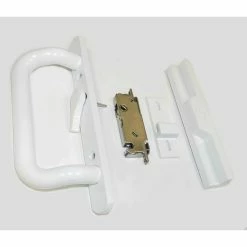 Barton Kramer White Sliding Door Handle and Lock Set