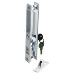 Barton Kramer 7.6 in. Patio Door White Lock with Key