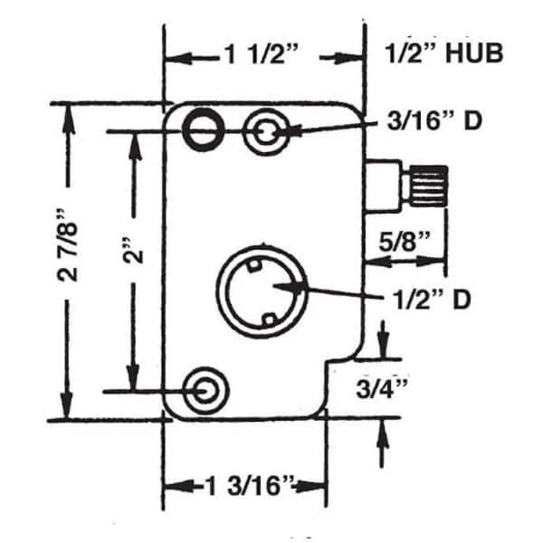 Barton Kramer 1/2 in. Mill Cast Metal Right Hand Mobile Home Window Operator 4 Barton Kramer 1/2 in. Mill Cast Metal Right Hand Mobile Home Window Operator - Image 2