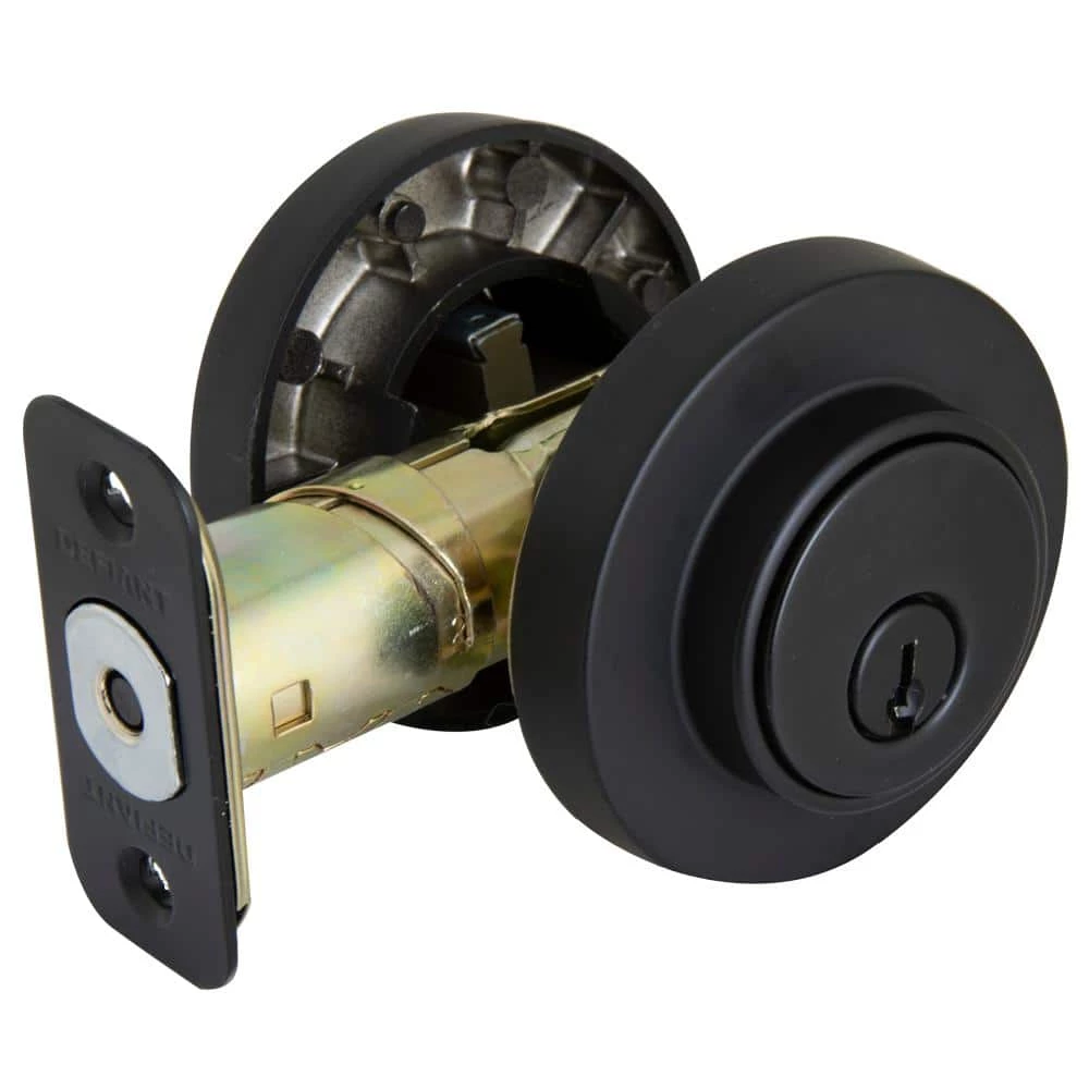 Defiant Matte Black Contemporary Round Double Cylinder Deadbolt 10 Defiant Matte Black Contemporary Round Double Cylinder Deadbolt - Image 8