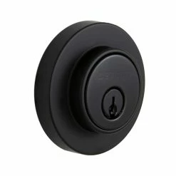 Defiant Matte Black Contemporary Round Double Cylinder Deadbolt
