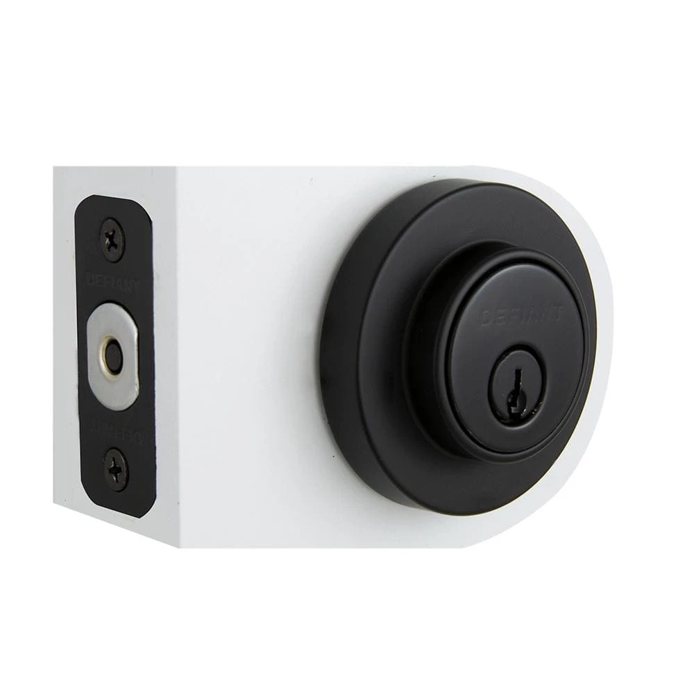Defiant Matte Black Contemporary Round Double Cylinder Deadbolt 7 Defiant Matte Black Contemporary Round Double Cylinder Deadbolt - Image 5