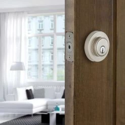 Defiant Contemporary Round Satin Nickel Single Cylinder Deadbolt -Barton Kramer Shop defiant deadbolts 32dc5x21 66 1000
