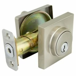 Defiant Contemporary Square Satin Nickel Single Cylinder Deadbolt -Barton Kramer Shop defiant deadbolts 32dc6x21 44 1000