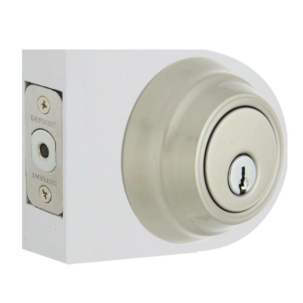 Defiant Wavelet Satin Nickel Single Cylinder Deadbolt 8 Defiant Wavelet Satin Nickel Single Cylinder Deadbolt - Image 6