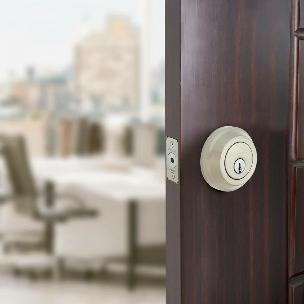 Defiant Satin Nickel Low Profile Double Cylinder Deadbolt 4 Defiant Satin Nickel Low Profile Double Cylinder Deadbolt - Image 2