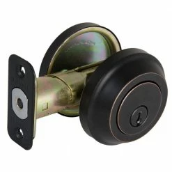 Defiant Aged Bronze Low Profile Single Cylinder Deadbolt -Barton Kramer Shop defiant deadbolts dc1x71 44 1000