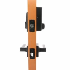 Defiant Square Matte Black Electronic Keypad Single Cylinder Deadbolt with Tonbridge Door Handle Combo Pack -Barton Kramer Shop defiant door lock combo packs 32md6x9a8ab 4f 1000