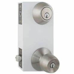 Defiant Brandywine Stainless Steel Keyed Entry Knob and Single Cylinder Deadbolt Combo Pack -Barton Kramer Shop defiant door lock combo packs b86l1b 4f 1000