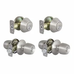 Defiant Brandywine Stainless Steel Single Cylinder Keyed Entry Project Pack -Barton Kramer Shop defiant door lock combo packs b86l1bd 44 1000
