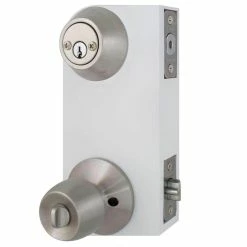 Defiant Brandywine Stainless Steel Entry Knob and Double Cylinder Deadbolt Combo Pack -Barton Kramer Shop defiant door lock combo packs b86l2b 44 1000