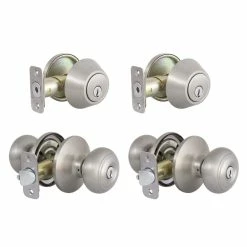 Defiant Hartford Satin Nickel Single Cylinder Keyed Entry Project Pack -Barton Kramer Shop defiant door lock combo packs bgx2l1bd fa 1000