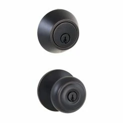 Defiant Hartford Aged Bronze Entry Knob and Single Cylinder Deadbolt Combo Pack