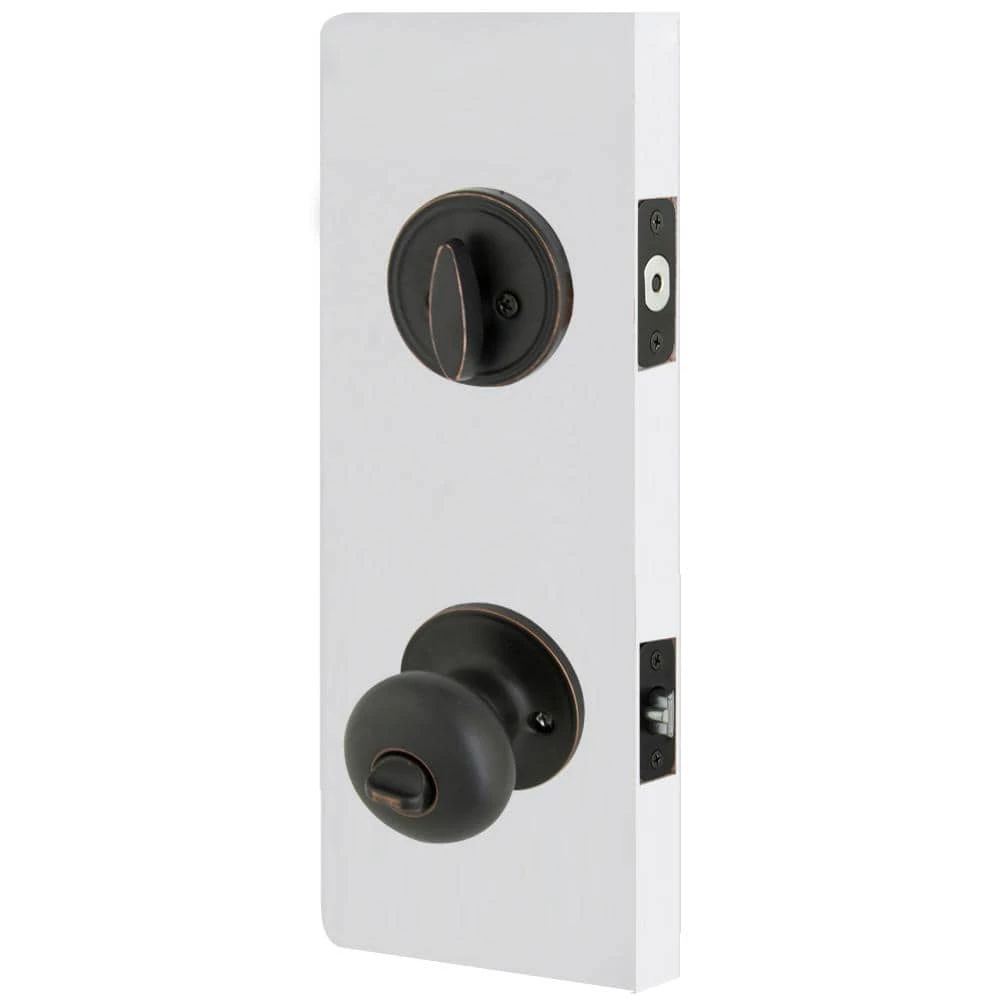 Defiant Simple Series Round Aged Bronze Keyed Entry Door Knob with Single Cylinder Deadbolt Combo Pack 7 Defiant Simple Series Round Aged Bronze Keyed Entry Door Knob with Single Cylinder Deadbolt Combo Pack - Image 5