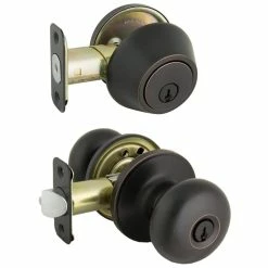 Defiant Simple Series Round Aged Bronze Keyed Entry Door Knob with Single Cylinder Deadbolt Combo Pack 14 Defiant Simple Series Round Aged Bronze Keyed Entry Door Knob with Single Cylinder Deadbolt Combo Pack -Barton Kramer Shop defiant door lock combo packs evbfx7b91b 44 1000