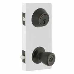 Defiant Simple Series Bell Aged Bronze Keyed Entry Door Knob with Single Cylinder Deadbolt Combo Pack -Barton Kramer Shop defiant door lock combo packs evbrx7b91b c3 1000