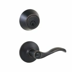 Defiant Naples Aged Bronze Entry Handle and Single Cylinder Deadbolt Combo Pack