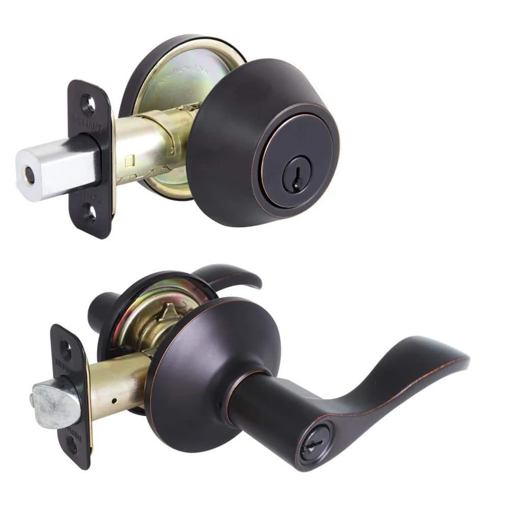 Defiant Naples Aged Bronze Entry Handle and Single Cylinder Deadbolt Combo Pack 10 Defiant Naples Aged Bronze Entry Handle and Single Cylinder Deadbolt Combo Pack - Image 8