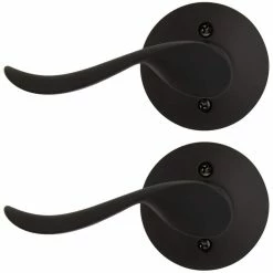 Defiant Burgundy Matte Black Left Handed Dummy Door Lever (2-Pack)