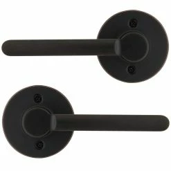 Defiant Tonbridge Aged Bronze Dummy Door Lever with Round Rose (2-Pack)
