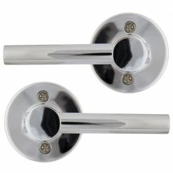 Barton Kramer Shop 6 Defiant Highland Bright Chrome Dummy Door Lever with Round Rose (2-Pack)