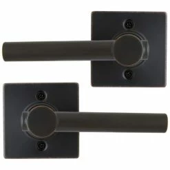Barton Kramer Shop 24 Defiant Highland Aged Bronze Dummy Door Lever with Square Rose (2-Pack)