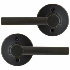Barton Kramer Shop 16 Defiant Highland Aged Bronze Dummy Door Lever with Round Rose (2-Pack)