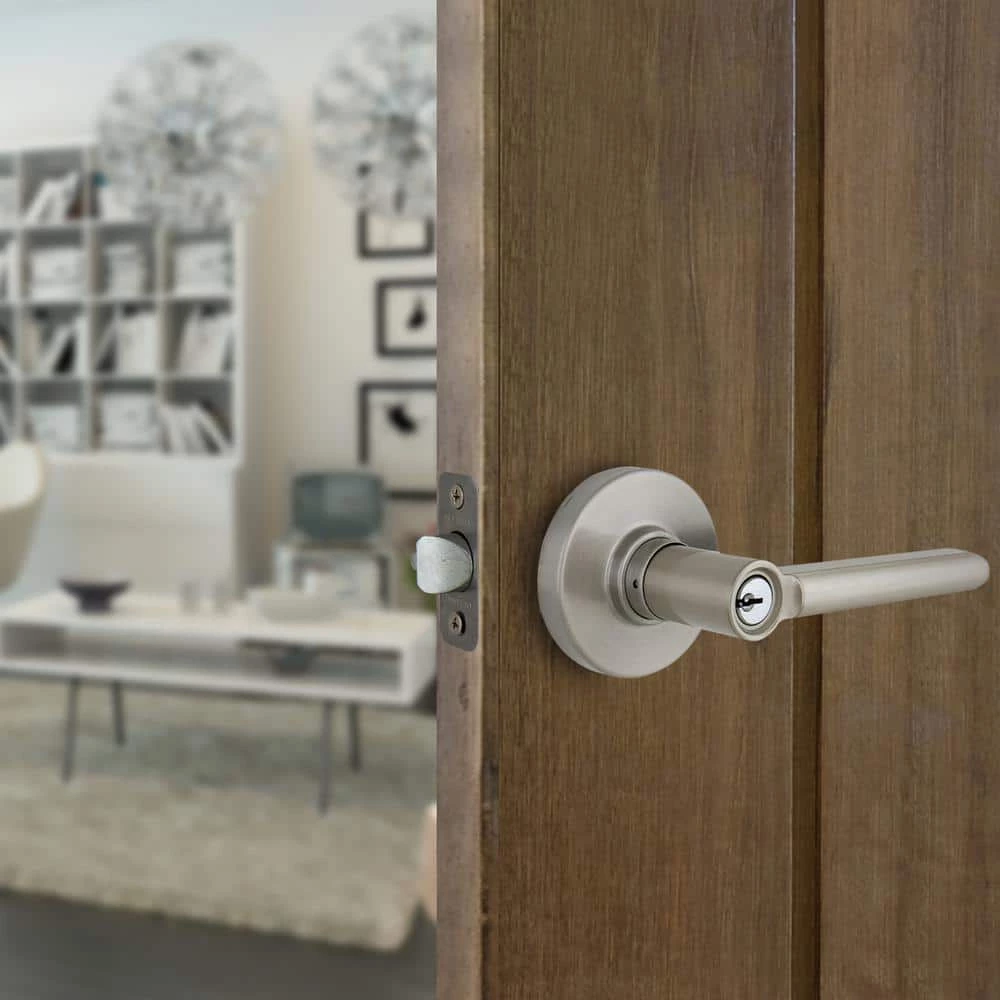 Defiant Tonbridge Satin Nickel Entry Door Handle with Round Rose 4 Defiant Tonbridge Satin Nickel Entry Door Handle with Round Rose - Image 2