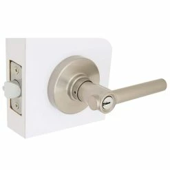 Defiant Highland Satin Nickel Keyed Entry Door Handle with Round Rose -Barton Kramer Shop defiant entry door handles 32ld8x200c c3 1000