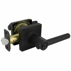 Defiant Highland Matte Black Keyed Entry Door Handle with Square Rose 18 Defiant Highland Matte Black Keyed Entry Door Handle with Square Rose -Barton Kramer Shop defiant entry door handles 32ld8x900a 1f 1000