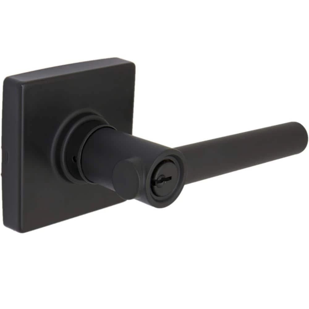 Defiant Highland Matte Black Keyed Entry Door Handle with Square Rose 3 Defiant Highland Matte Black Keyed Entry Door Handle with Square Rose