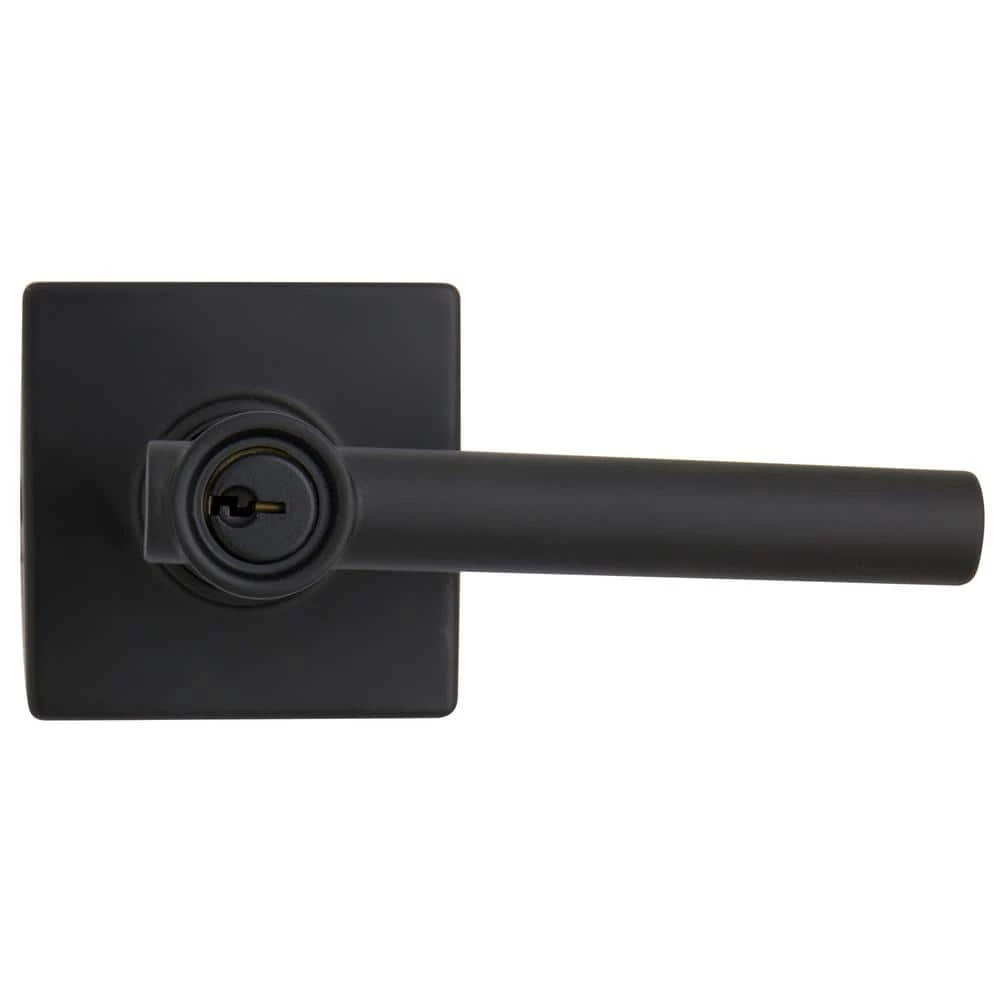 Defiant Highland Matte Black Keyed Entry Door Handle with Square Rose 11 Defiant Highland Matte Black Keyed Entry Door Handle with Square Rose - Image 9