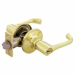 Barton Kramer Shop 4 Defiant Milano Polished Brass Keyed Entry Door Handle