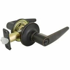 Defiant Simple Series Straight Aged Bronze Keyed Entry Door Handle -Barton Kramer Shop defiant entry door handles evlhx700b 44 1000