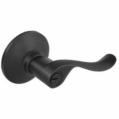 Defiant Burgundy Matte Black Keyed Entry Door Handle