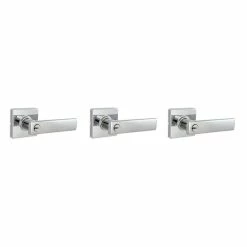 Defiant Westwood Bright Chrome Entry Keyed Door Handle with Square Rose (3-Pack)