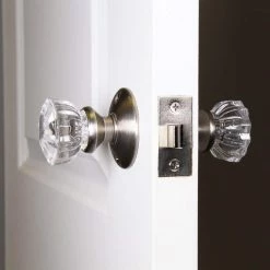 Defiant 2 in. Satin Nickel Victorian Glass Knob Passage Set -Barton Kramer Shop defiant entry door knobs 70412 4f 1000