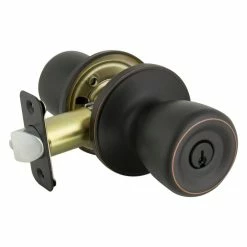 Defiant Simple Series Bell Aged Bronze Keyed Entry Door Knob -Barton Kramer Shop defiant entry door knobs evtrx700b 44 1000