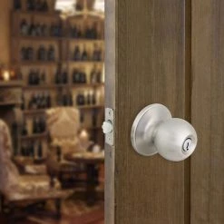 Defiant Simple Series Ball Stainless Steel Keyed Entry Door Knob -Barton Kramer Shop defiant entry door knobs evtw600b 1d 1000