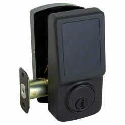 Defiant Matte Black Single Cylinder Electronic Touchscreen Deadbolt -Barton Kramer Shop defiant keyless deadbolts 32ga5xkd01bb 44 1000