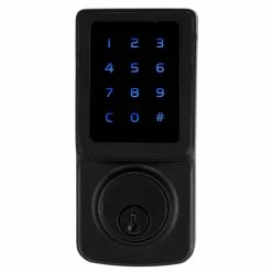 Defiant Matte Black Single Cylinder Electronic Touchscreen Deadbolt
