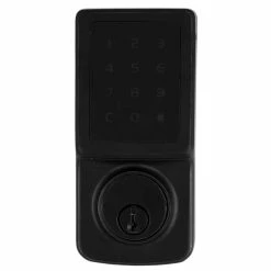 Defiant Matte Black Single Cylinder Electronic Touchscreen Deadbolt -Barton Kramer Shop defiant keyless deadbolts 32ga5xkd01bb 76 1000