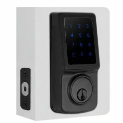 Defiant Matte Black Single Cylinder Electronic Touchscreen Deadbolt -Barton Kramer Shop defiant keyless deadbolts 32ga5xkd01bb c3 1000