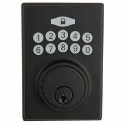 Defiant Square Matte Black Electronic Single Cylinder Keypad Deadbolt -Barton Kramer Shop defiant keyless deadbolts 32ga8x9d01aa 44 1000